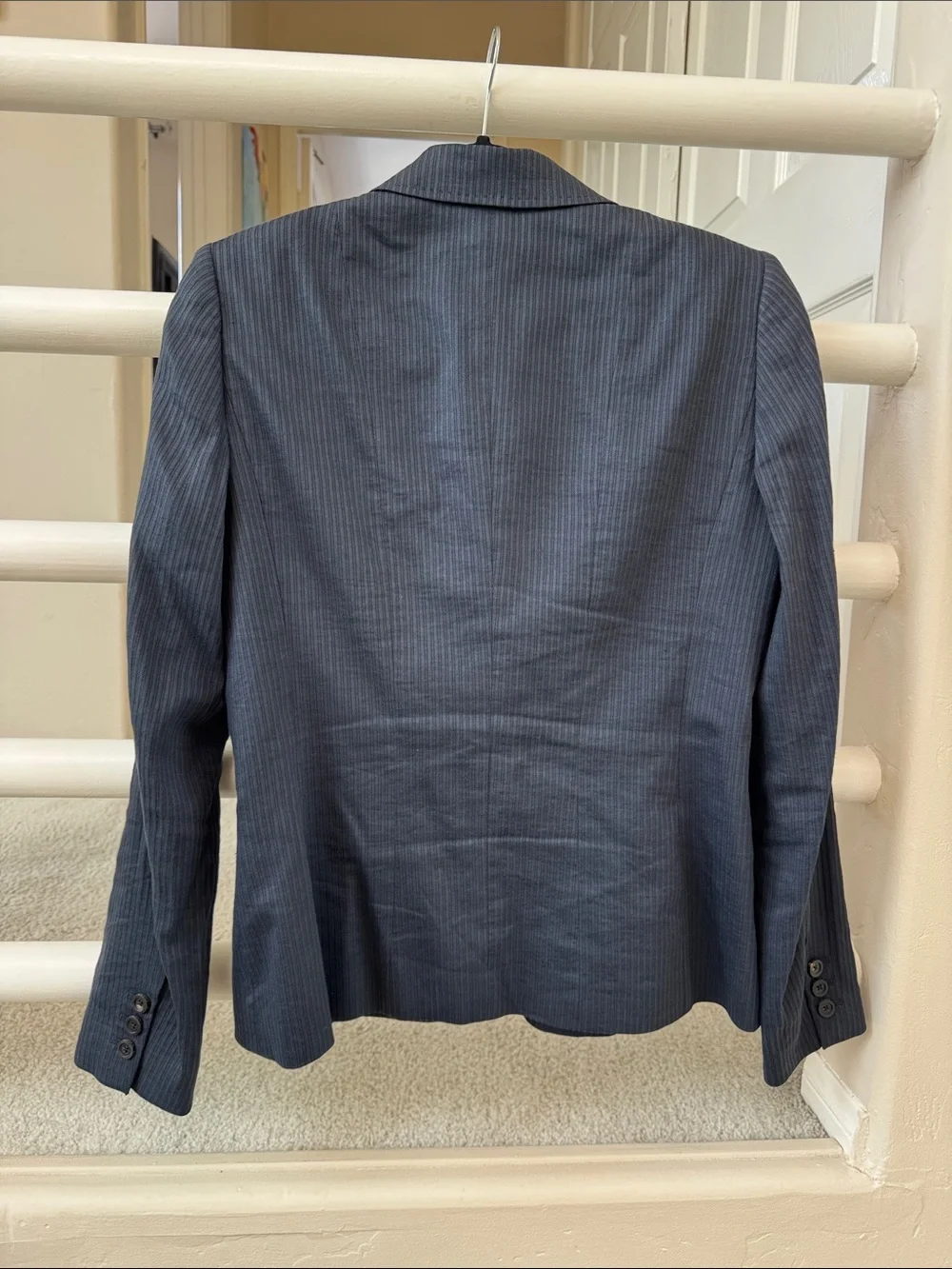 Elie Tahari Navy Pinstripe Tailored Women's Blazer